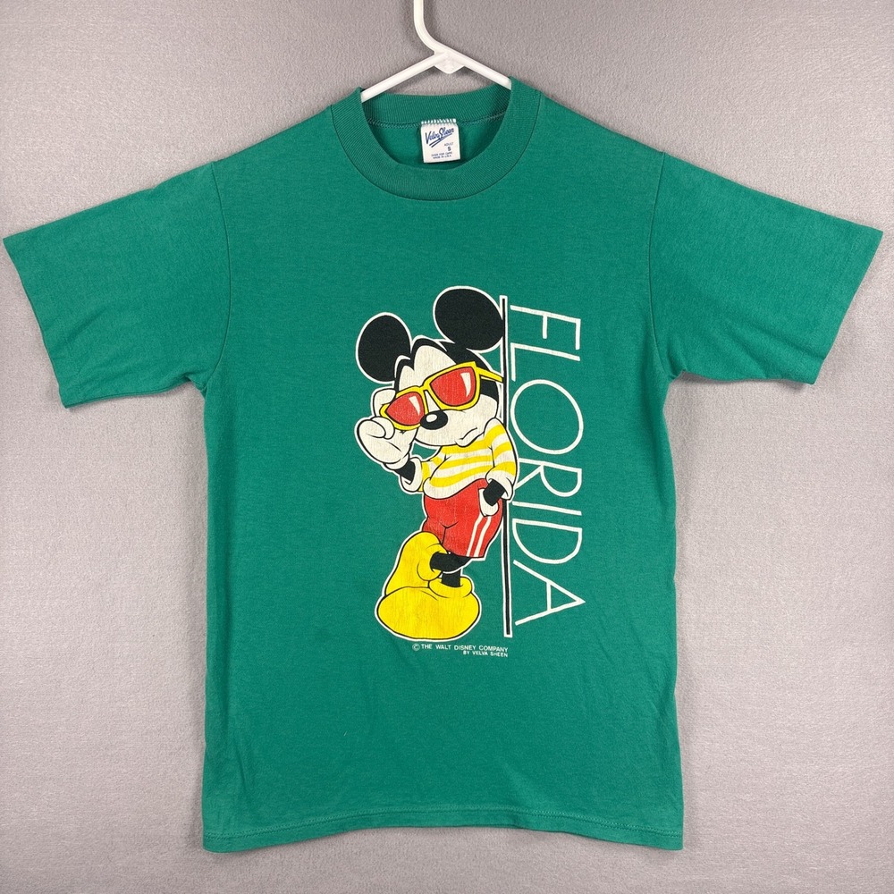 Vintage Thin Velva Sheen Mickey Mouse Florida T-Shirt Small Single Stitch Disney